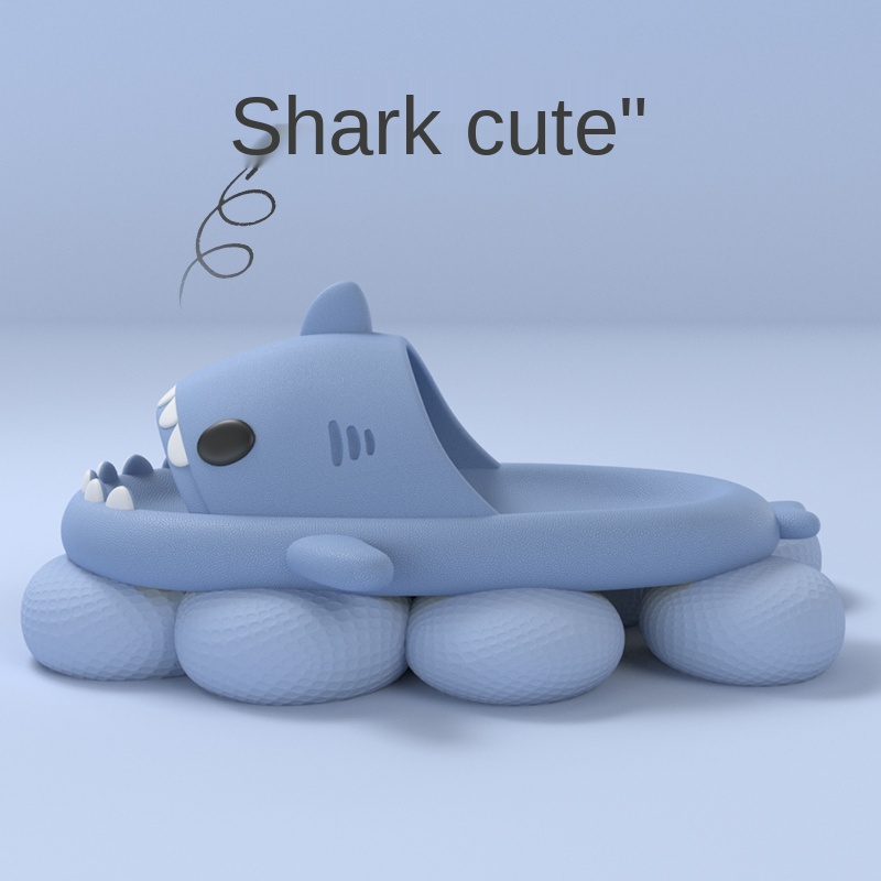 Dép Đi Trong Nhà Hình Cá Mập Hoạt Hình Siêu Mềm Chống Trượt Phong Cách Hàn Quốc