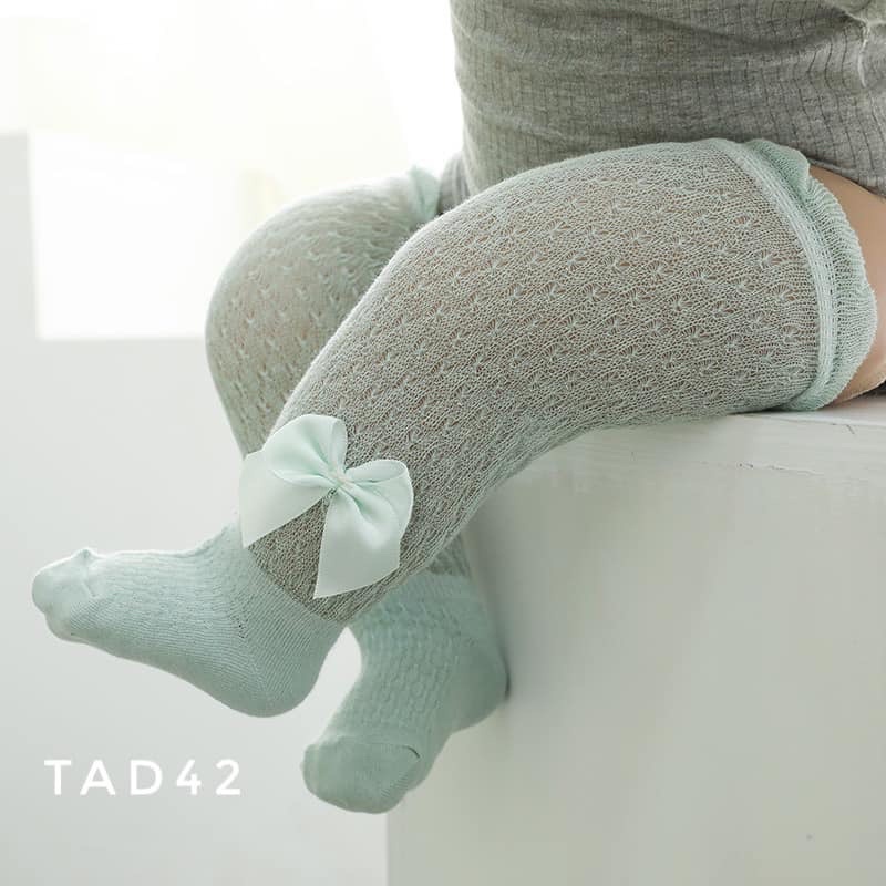 Tất lưới đùi đính nơ bắp chân cho bé TAD42