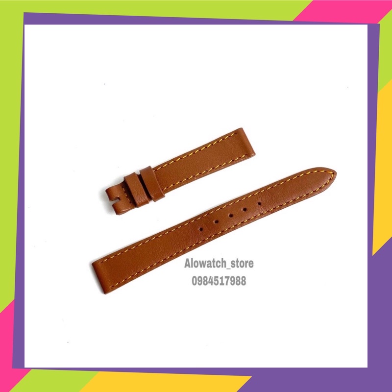 Dây da đồng hồ,dây da bò màu nâu đủ size
