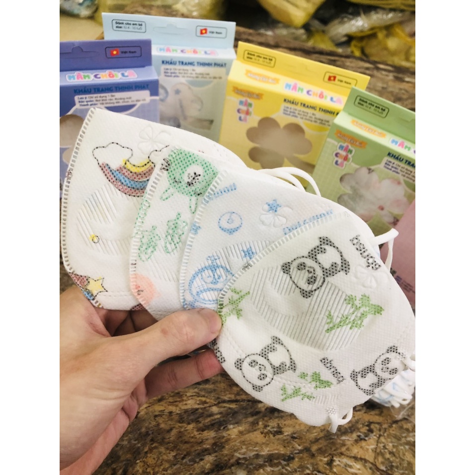 Khẩu Trang Trẻ Em - Hộp 10 Chiếc - Khẩu Trang Cho Bé Họa Tiết 3D Đáng Yêu (KT06)