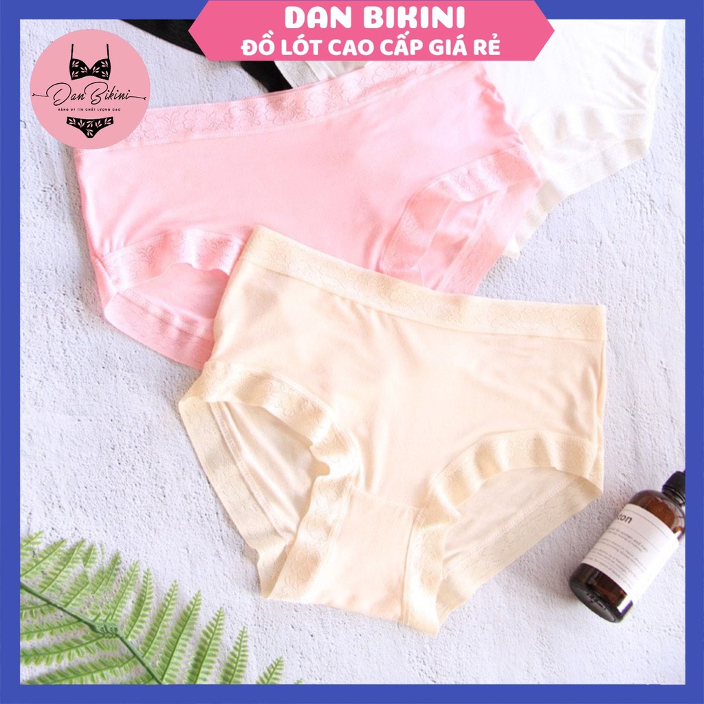 Quần Lót Nữ vải sợ tre viền ren kháng khuẩn mềm mại siêu co giãn thoáng mát mã 3532