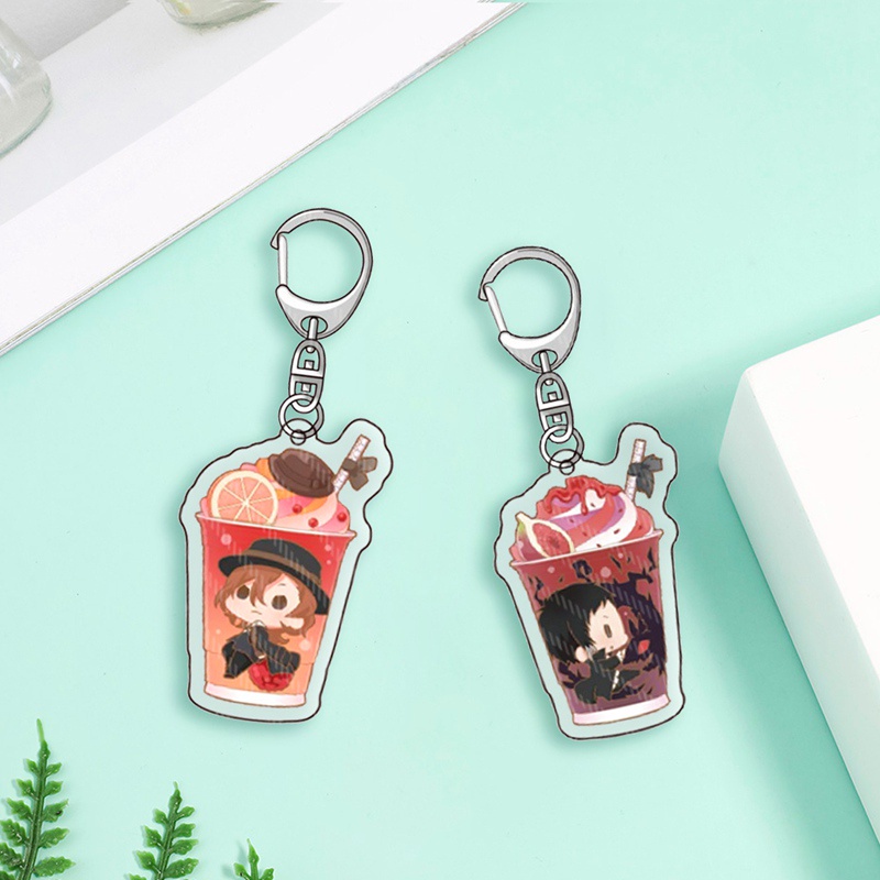Móc khóa acrylic trong suốt hình chú chó Bungou Stray Dog