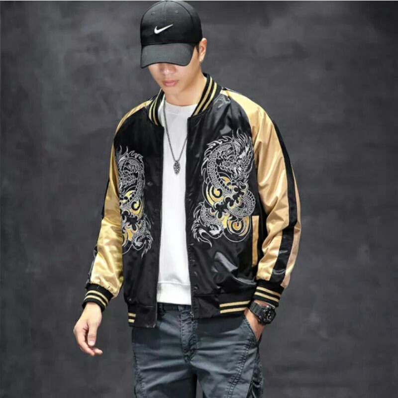 ÁO KHOÁC NAM IN HỌA TIẾT RỒNG BAY