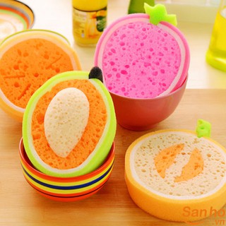 Miếng rửa chén bát bọt biển hình trái cây dễ thương