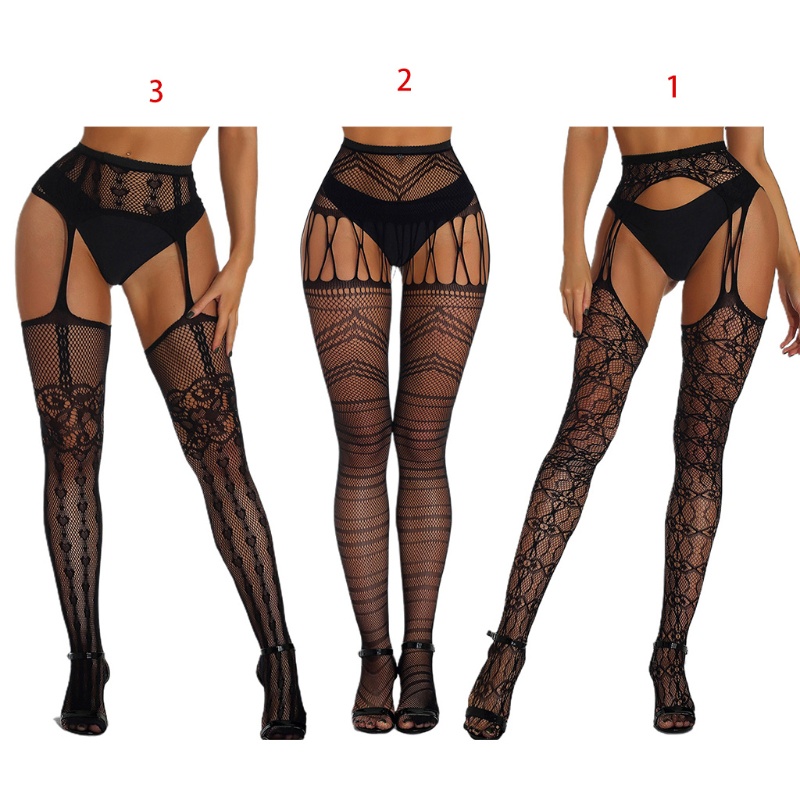 Quần Tất Lưới Jacquard Co Giãn Lưng Cao Gợi Cảm Cho Nữ