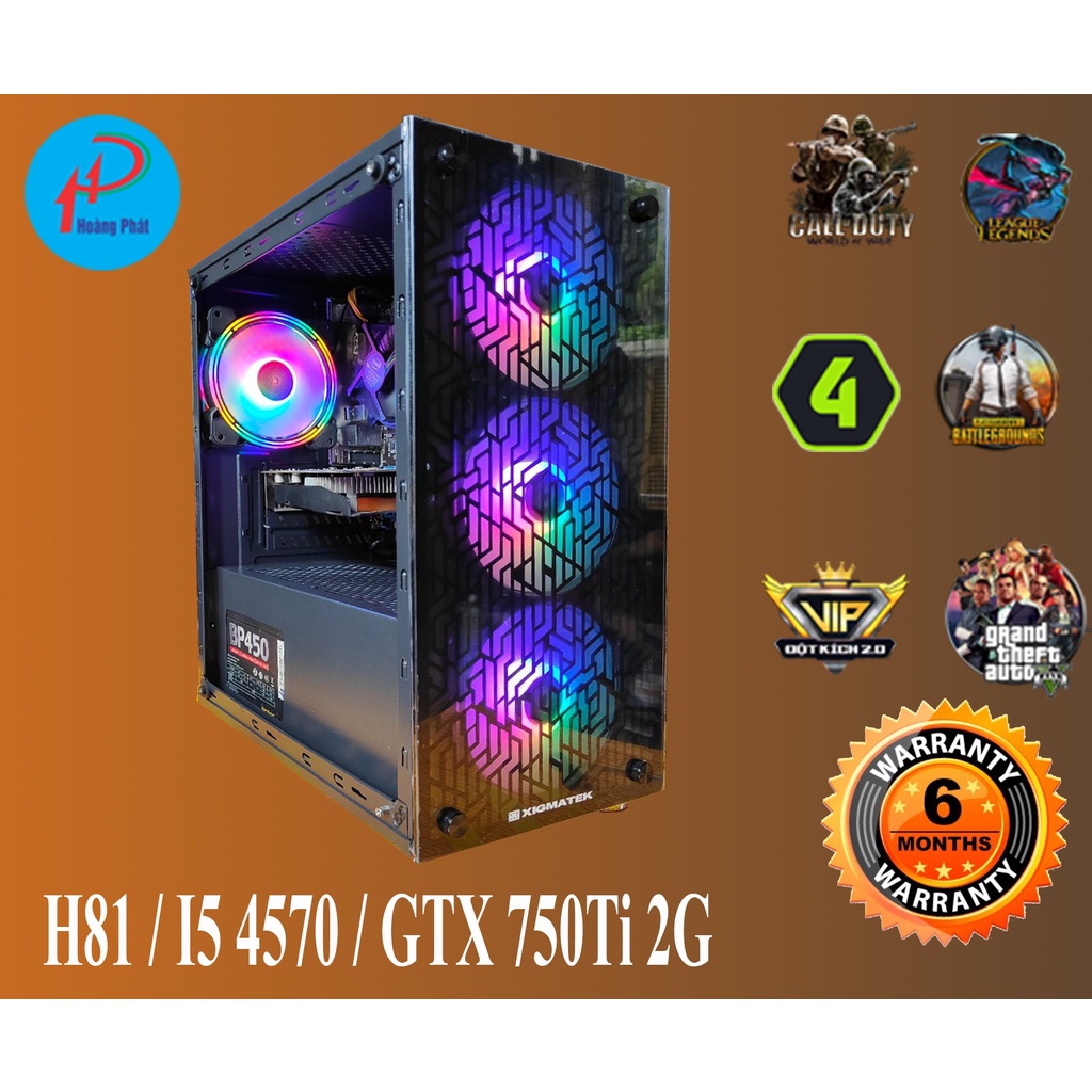 Bộ máy tính Gaming Intel Core I5 4570 / Ram 8Gb / VGA GTX 750Ti 2Gb
