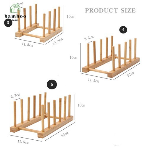 Kệ úp dĩa THE BAMBOO giá trưng bày dĩa giá trưng bày tạp trí bằng tre gỗ tiện lợi đẹp mắt cho nhà bếp nhiều kích thước | BigBuy360 - bigbuy360.vn