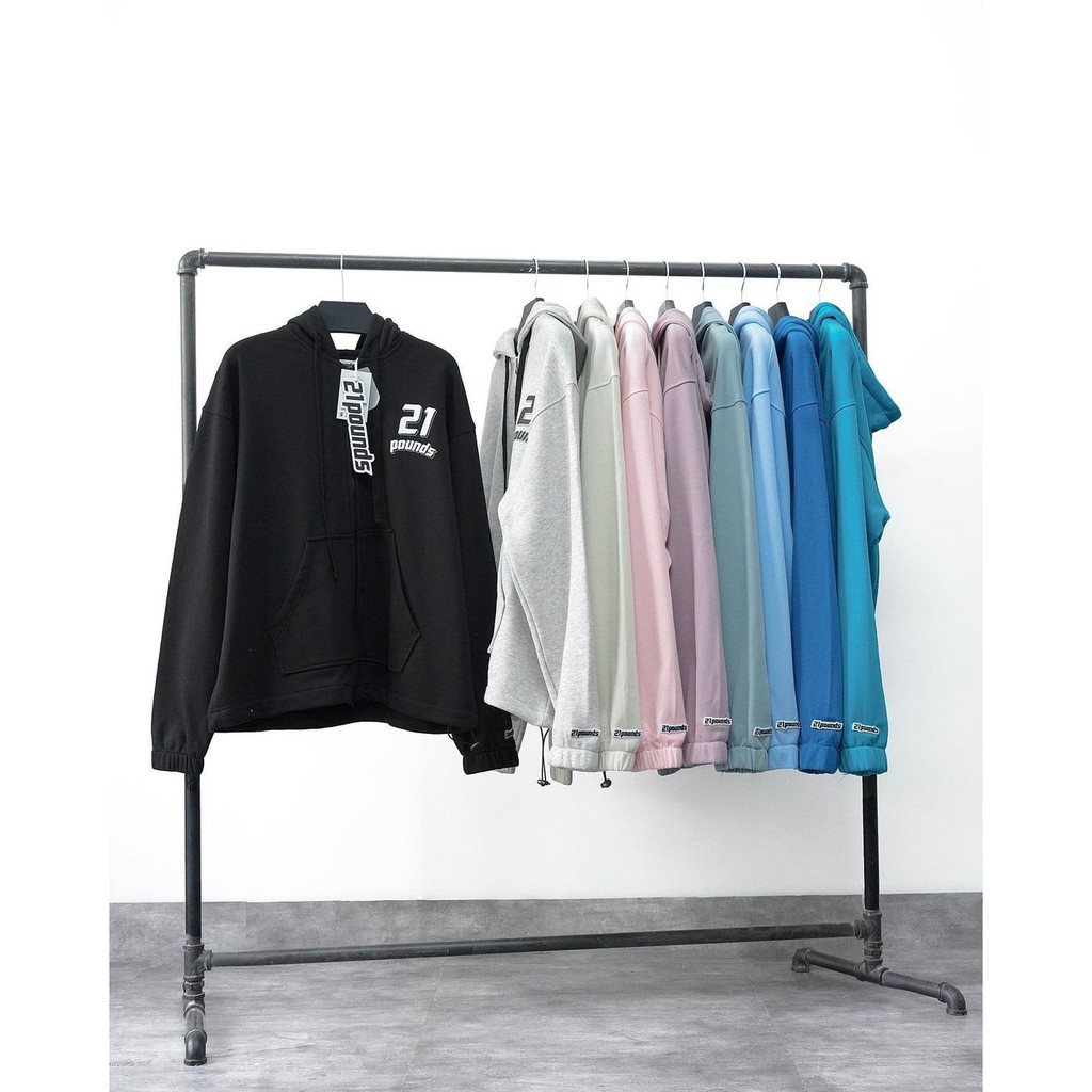 Hoodie zip nỉ basic 21pounds