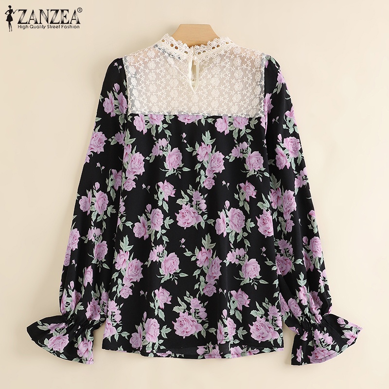 Zanzea Áo Nữ Tay Dài Phối Ren Thời Trang Quyến Rũ