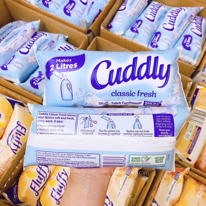 NƯỚC XẢ VẢI CÔ ĐẶC ÚC CUDDLY CLASSIC FRESH – HƯƠNG HOA NHÀI DỊU NHẸ, TƯƠI MÁT 300ML [CHINH_HANG]