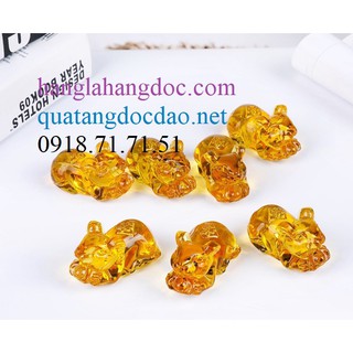 Chuột vàng pha lê tài lộc dài 5cm, biểu tượng của sung túc & sum vầy