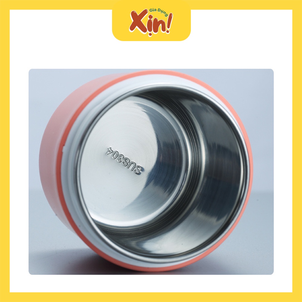 Cốc đựng canh giữ nhiệt Elefance 430ml, bình ủ cháo ruột inox 304 có quai xách tiện lợi, tặng kèm muỗng an toàn vệ sinh
