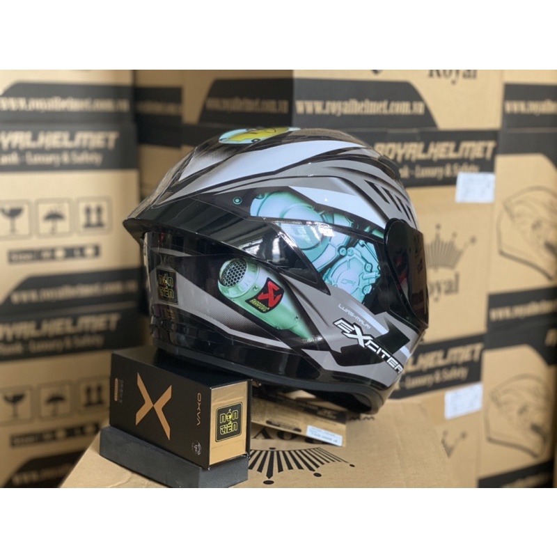 MŨ FULLFACE 2 KÍNH M266 ĐEN BÓNG LÊN TEM HÃNG XE XÁM BẠC CỰC ĐẸP, MUA 1 NÓN TẶNG 1 Quà, BH 12 tháng