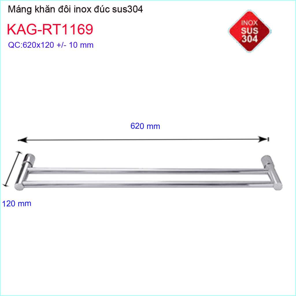 Giá treo khăn inox 304, giá vắt khăn, thanh treo khăn Roto KAG-RT1169