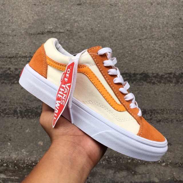 Giầy vans style cam trắng 1:1 ( full box + free ship )