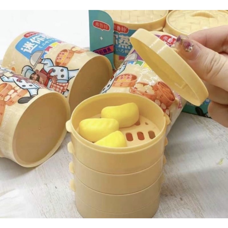 Một cái kẹo dẻo hình xửng hấp bánh bao 4 tầng Đầu Bếp Hongkong