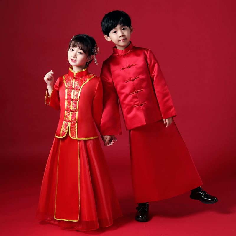 Trang Phục Đám Cưới Truyền Thống Trung Quốc Hoa Xiaoxiuhe Qing Dynasty Republic Cho Bé Trai