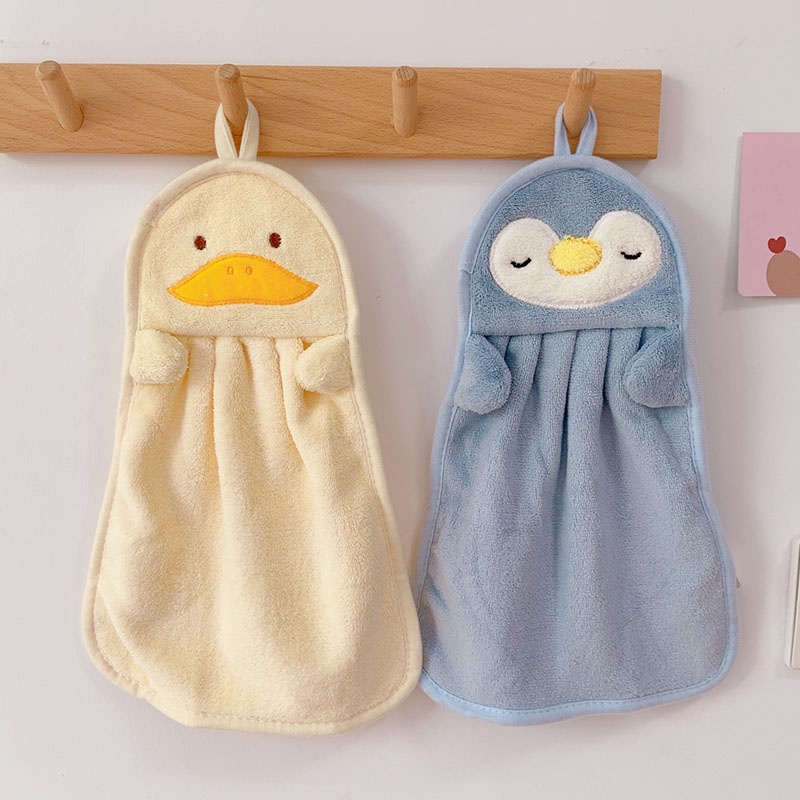 Khăn Lau Tay Thấm Hút Tốt Hình Chim Cánh Cụt / Vịt Dễ Thương Cho Bé