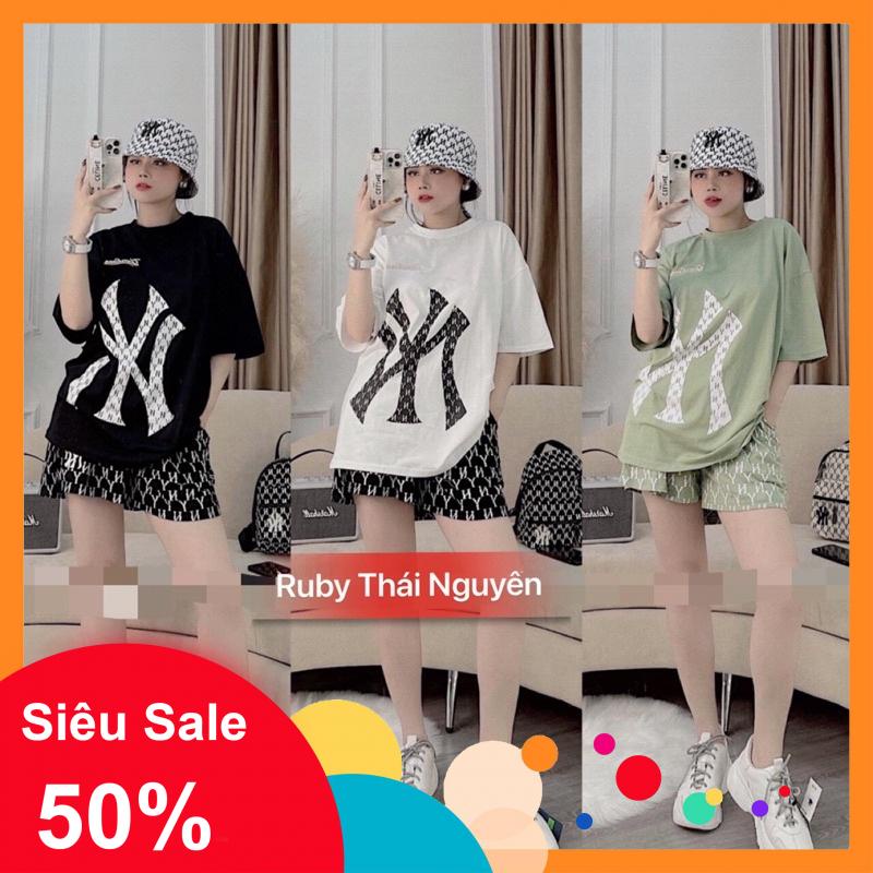 Set Bộ Thể Thao Chữ NN Áo Cộc Quần Đùi Siêu Chất-Bộ Đồ Thun Phông Nữ Mặc Nhà Ulzzang Form Thụng Tay Lỡ Hot Hit