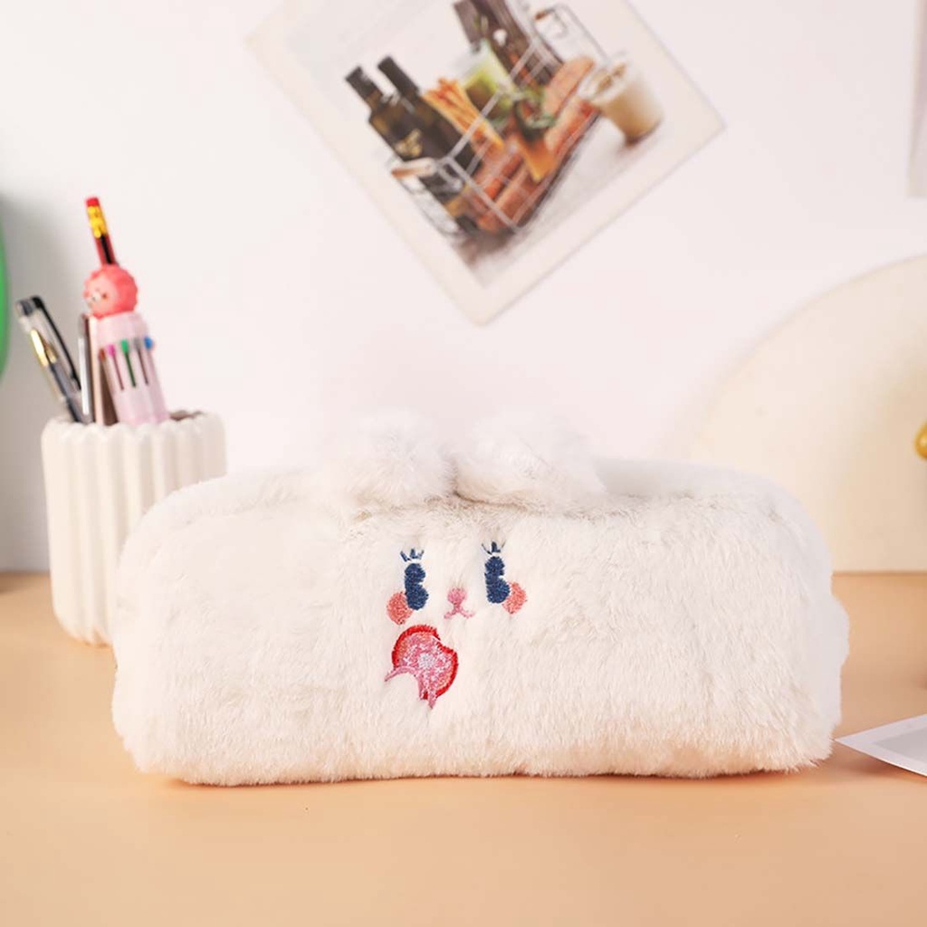 Bóp Viết Đựng Bút / Mỹ Phẩm Bằng Silicon Hình Gấu Có Khóa Kéo Thời Trang