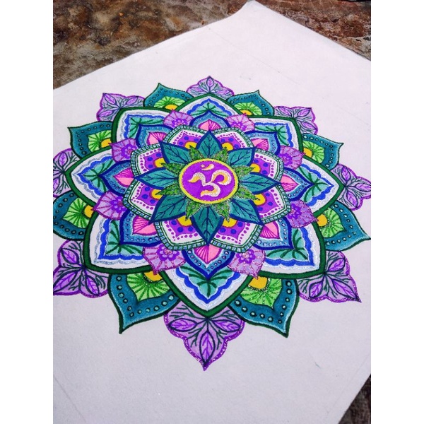 Tranh Mandala Chữ OM - 20x20cm