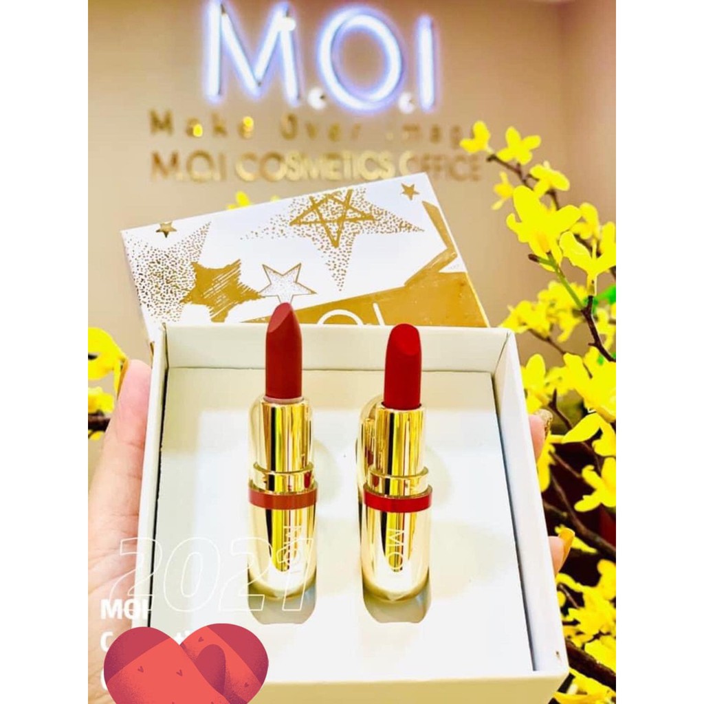 Son Thỏi Mini - Set 2 Thỏi Love M.O.I Hồ Ngọc Hà - Golden Gift