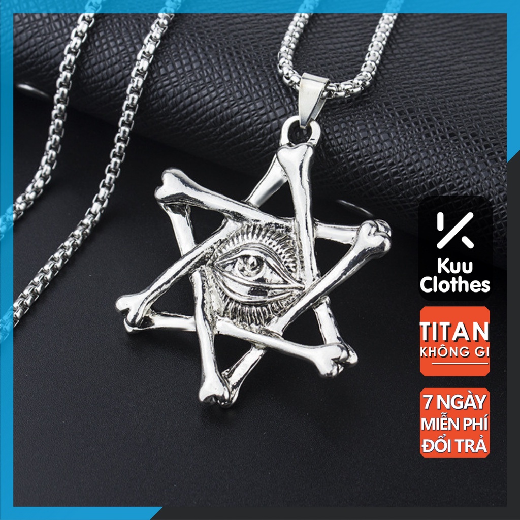 Vòng cổ nam nữ unisex dây chuyền Kuu Clothes màu bạc Titan đẹp phụ kiện thời trang - Vòng cổ David