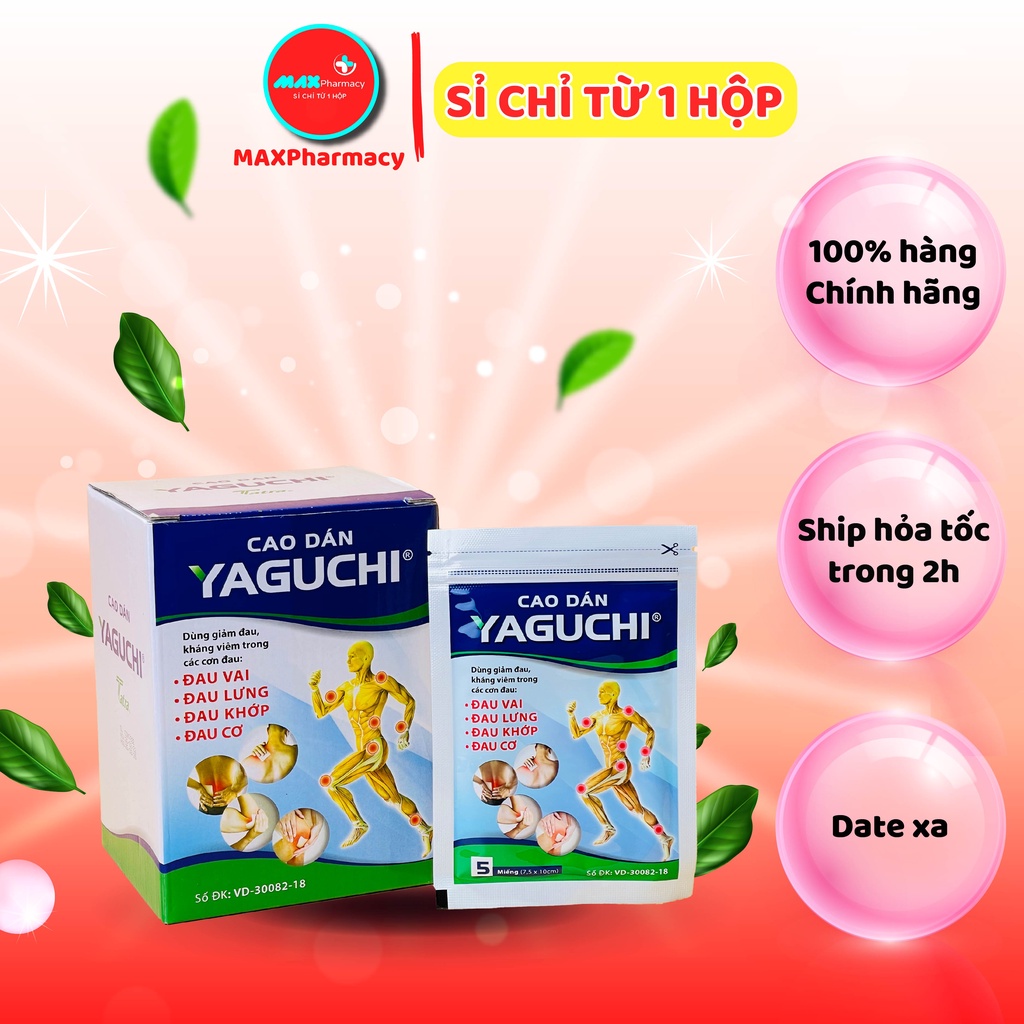 Cao Dán Yaguchi Tatra Giảm Đau, Giảm sưng  7.5 X 10cm Gói 5 Miếng - Maxpharmacy