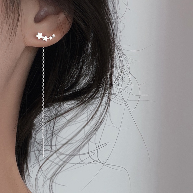 Đôi Bông Tai Dáng Rơi Họa Tiết Ngôi Sao Đính Đá Thời Trang Cho Nữ