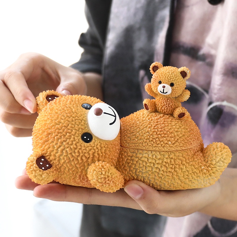 Gạt tàn hình thú 3D cao cấp 16x9x9cm có nắp đậy