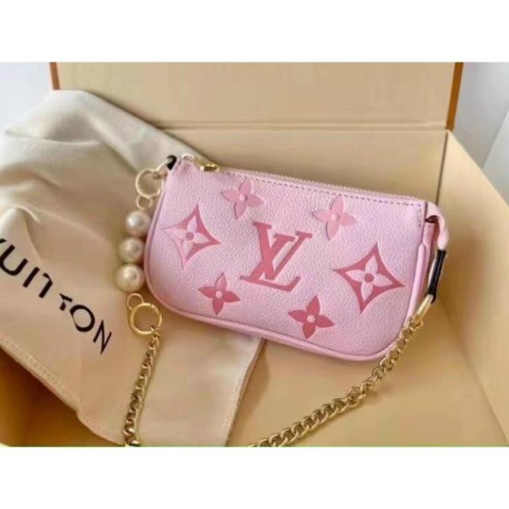 Túi Kẹp Nách LV 3 màu, Kèm  Dây Xích Phối Ngọc SIÊU HOT