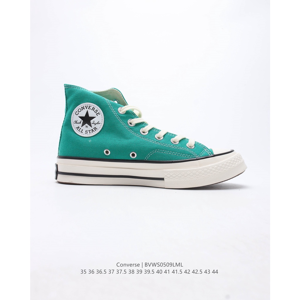 Converse Giày Thể Thao Cao Cổ Chất Liệu canvas Màu Xanh Lá Cho Nam Nữ-1450