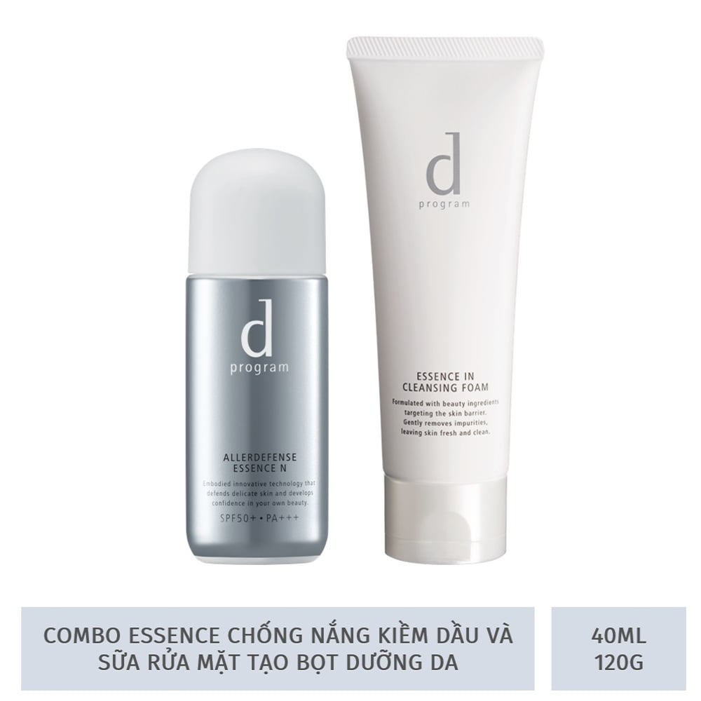 Combo D Program Essence (Chống Nắng Kiềm Dầu SPF50+ PA++++ 40ml + Sữa Rửa Mặt Tạo Bọt Dưỡng Da 120g)