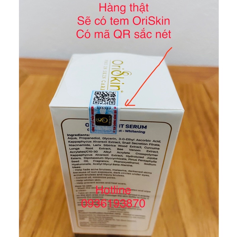 ✅ OriSkin O’vita Light Serum 👍 [CHÍNH HÃNG] ❤️ Serum Ovita Light Mờ Thâm Sáng Da Liền Sẹo Kiềm Dầu Và Se Khít