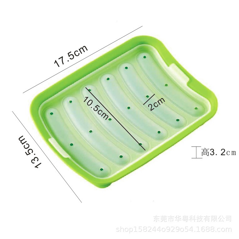 Khuôn silicon làm xúc xích có nắp cho bé
