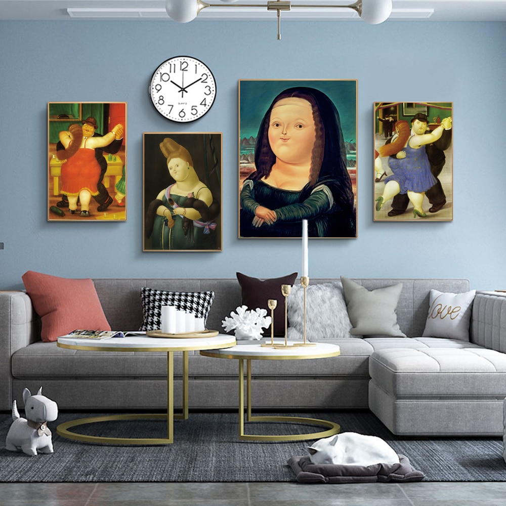 Tranh Vải Cuộn Trang Trí In Hình Mona Lisa Độc Đáo