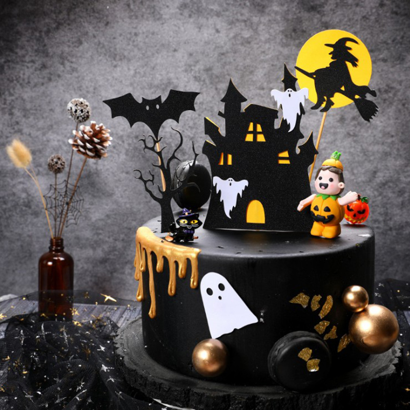 Topper Cắm Trang Trí Bánh Kem Cho Tiệc Halloween Thẻ