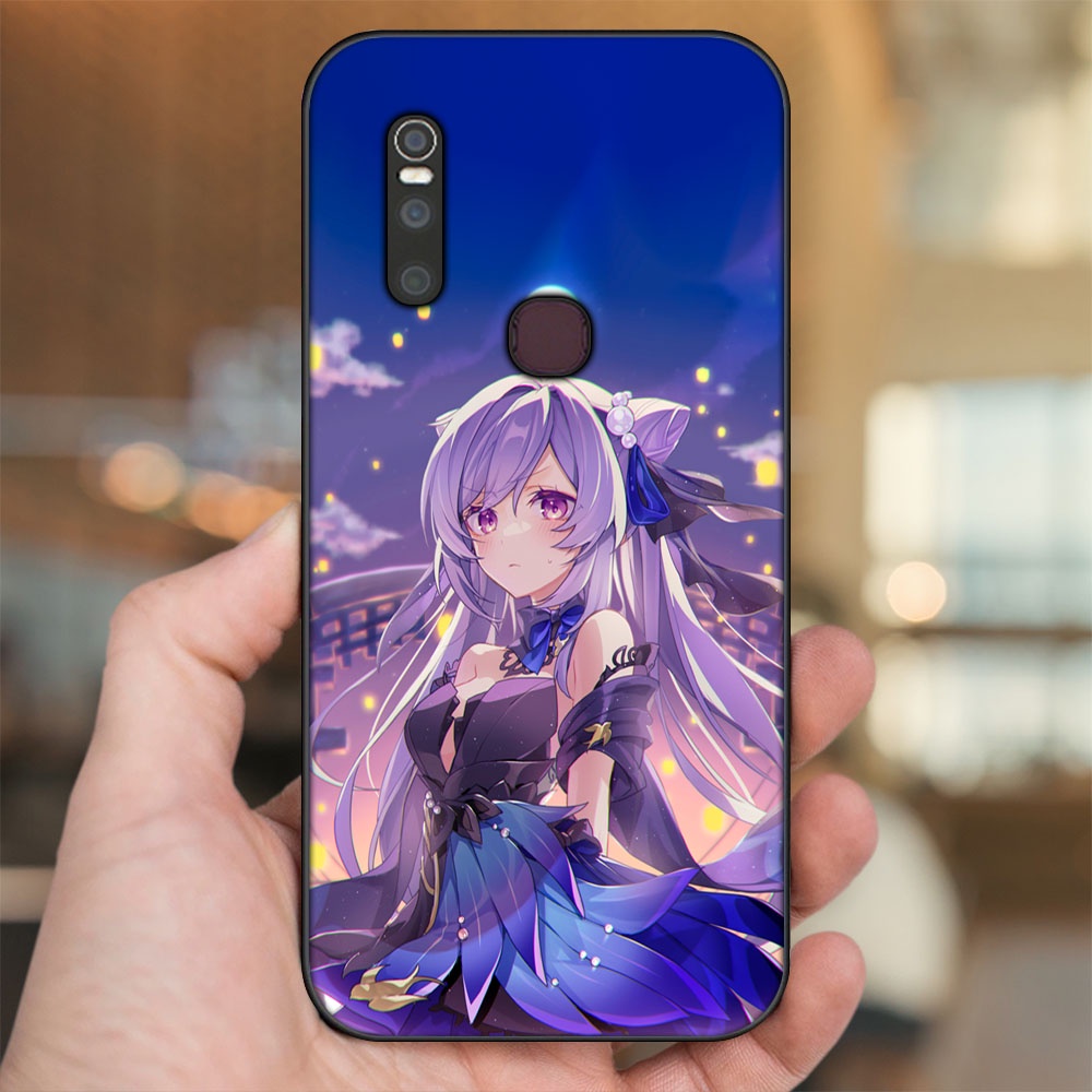 Ốp lưng Vivo V15 viền đen in hình Keqing Genshin Impact