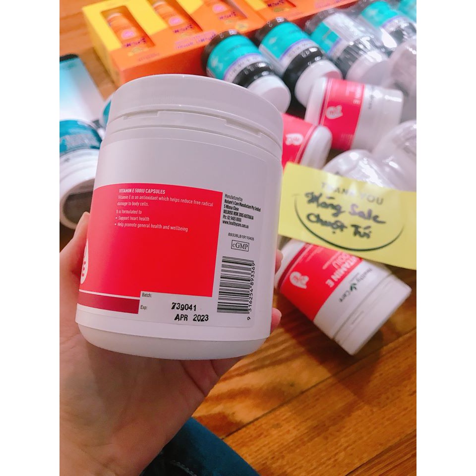 [Mẫu mới, đủ bill] Viên uống vitamin E 500IU Healthy care 200v | BigBuy360 - bigbuy360.vn