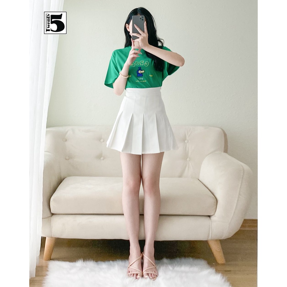 Chân váy xếp ly ngắn chất siêu đẹp cạp cao năng động có lót trong Twentyfive 4161