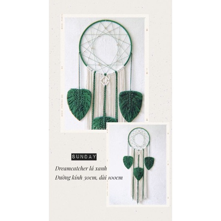 Dreamcatcher xanh rêu trang trí nhà cửa phong cách Boho