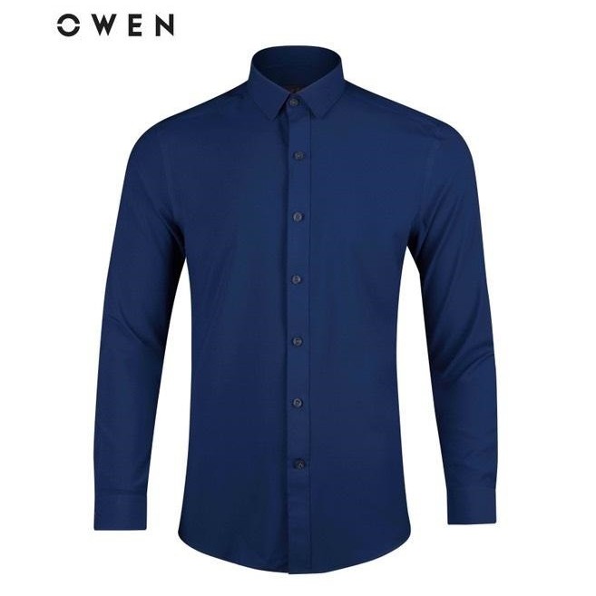 OWEN - Áo sơ mi dài tay Owen regularfit 100% NANO màu xanh navy 81277