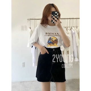 Áo thun kiểu nữ ngắn logo maomao [2YOUNG] A1548 (ảnh thật)