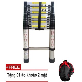 Thang nhôm rút gọn 3.8m kachi 2018 + tặng 1 áo khoác 2 mặt