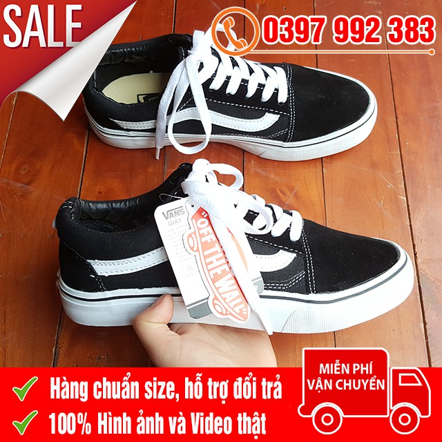 [MŨI NHUNG + GÓT DA] Giày Thể Thao Old Skool Đen Trắng Nam Nữ | BigBuy360 - bigbuy360.vn