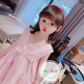 Đầm váy bé gái thêu hoa vải mềm haivanco cho bé 8 đến 12 kg mềm mại và thoáng mát váy xòe dáng chữ A màu hồng đẹp