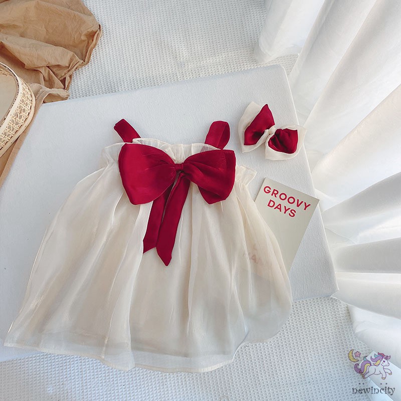 Đầm Thắt Nơ Phong Cách Thời Trang Hàn Quốc Cho Bé Gái