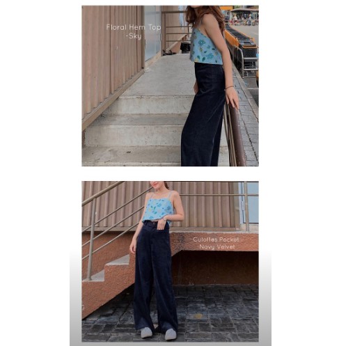 Áo FLORAL HEM TOP - SKY by KIDO