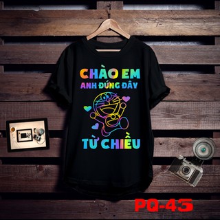Áo thun phản quang cotton 75%, áo thun form rộng, áo thun unisex, áo thun nam nữ đẹp, chào em anh đứng đây