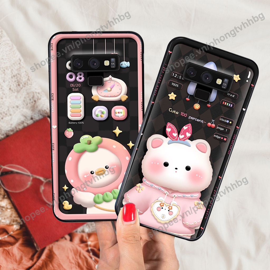 Ốp lưng Samsung Note 8 / Samsung Note 9 gấu,thỏ trắng , đồng hồ dễ thương cute cực đẹp
